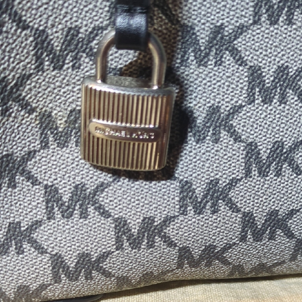Michael Kors Monogram Satchel and Crossbody - Black and Brown - Picture 11 of 11